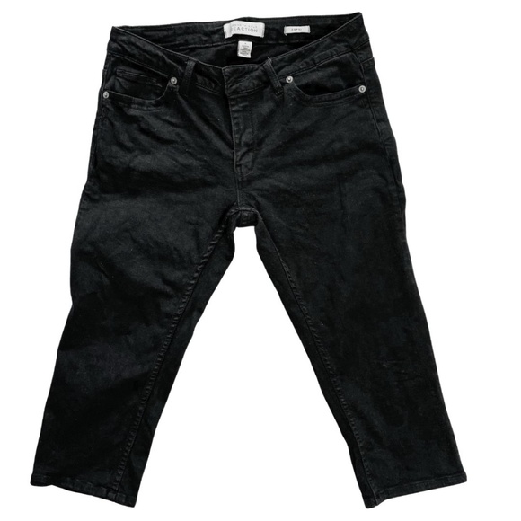 Kenneth Cole Reaction Black Capri Denim Jeans | Size 6 | Stretch Cotton - Picture 2 of 12